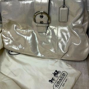Ivory Coach bag with mini change purse